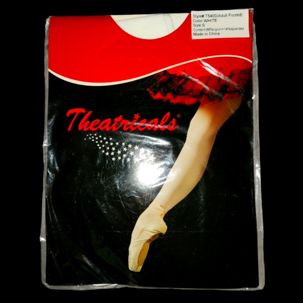 Theatricals brand white footed dance tights, women's sz Small